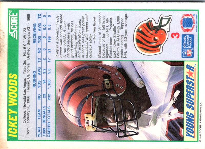 1990 Score Young Superstars Ickey Woods