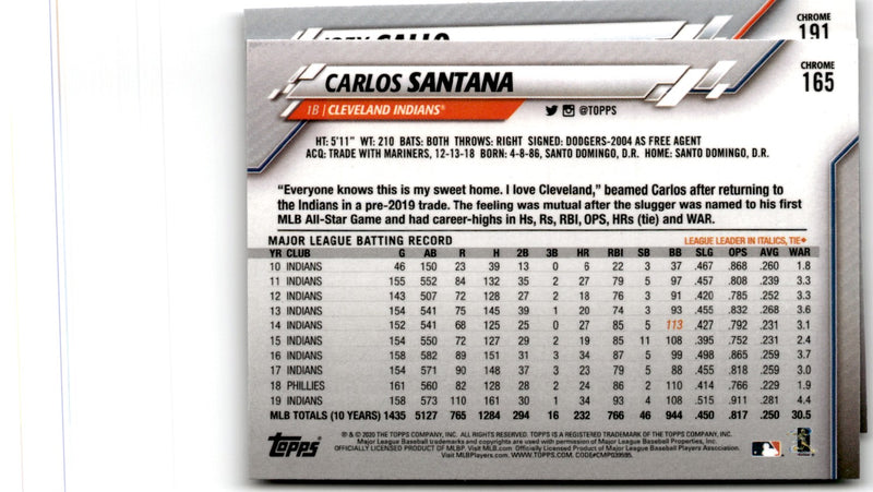 2020 Topps Chrome Carlos Santana