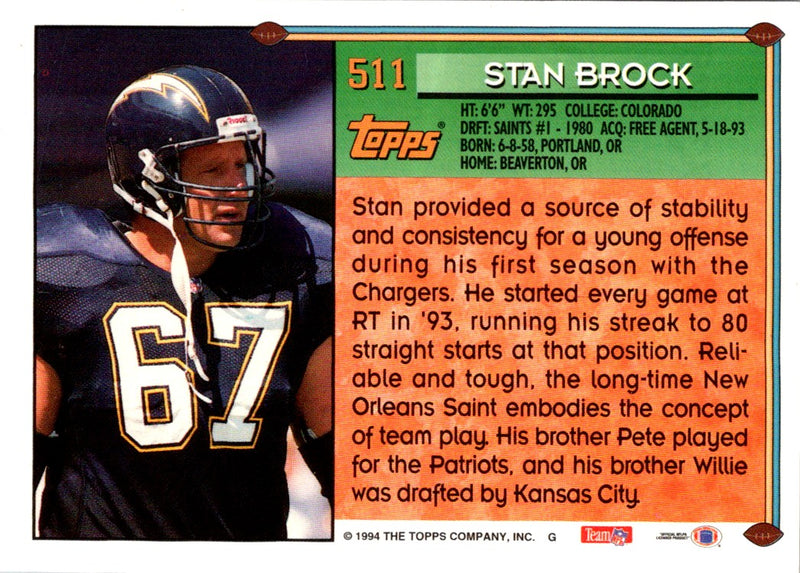 1994 Topps Stan Brock