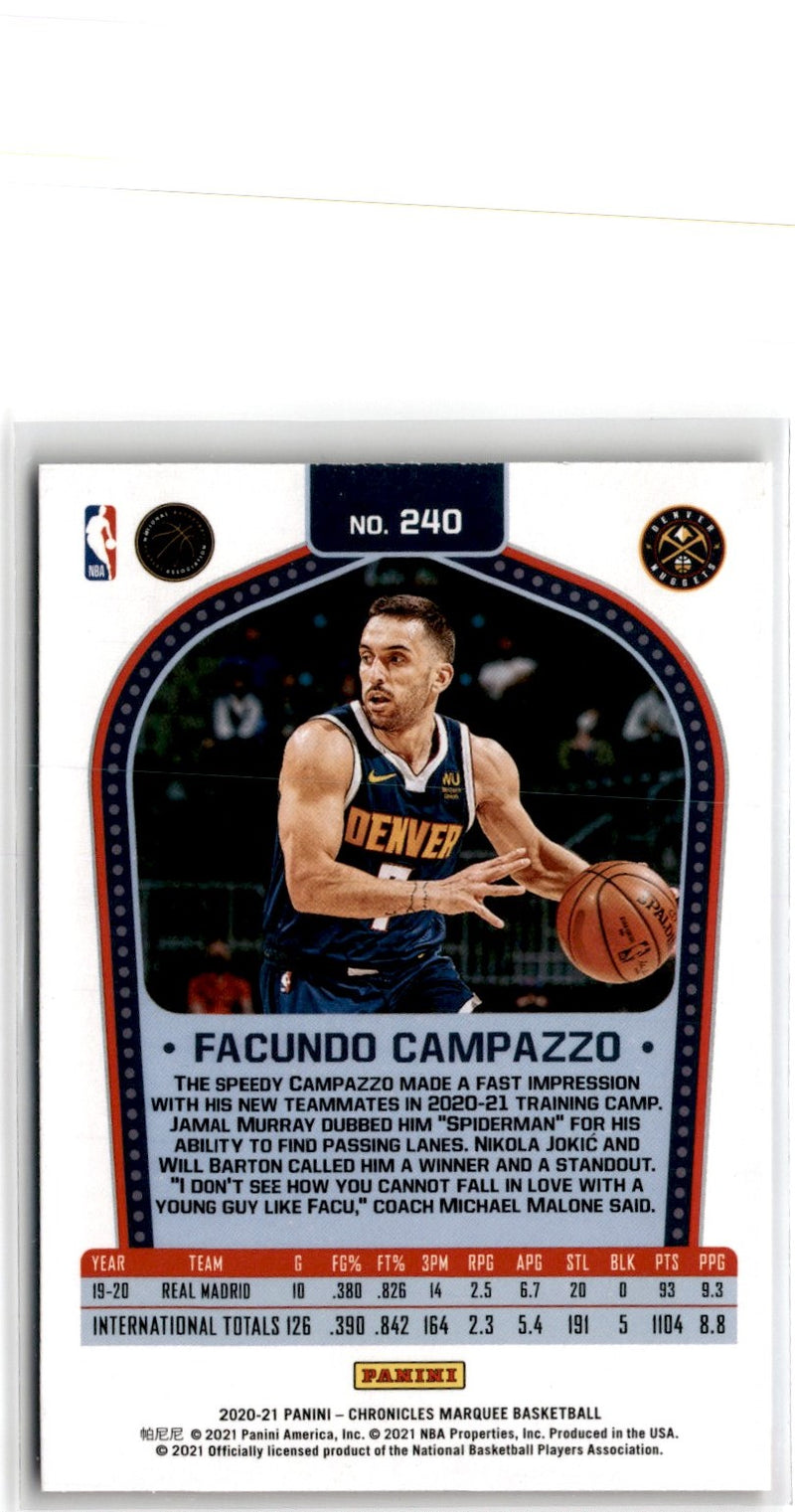 2020 Panini Chronicles Facundo Campazzo