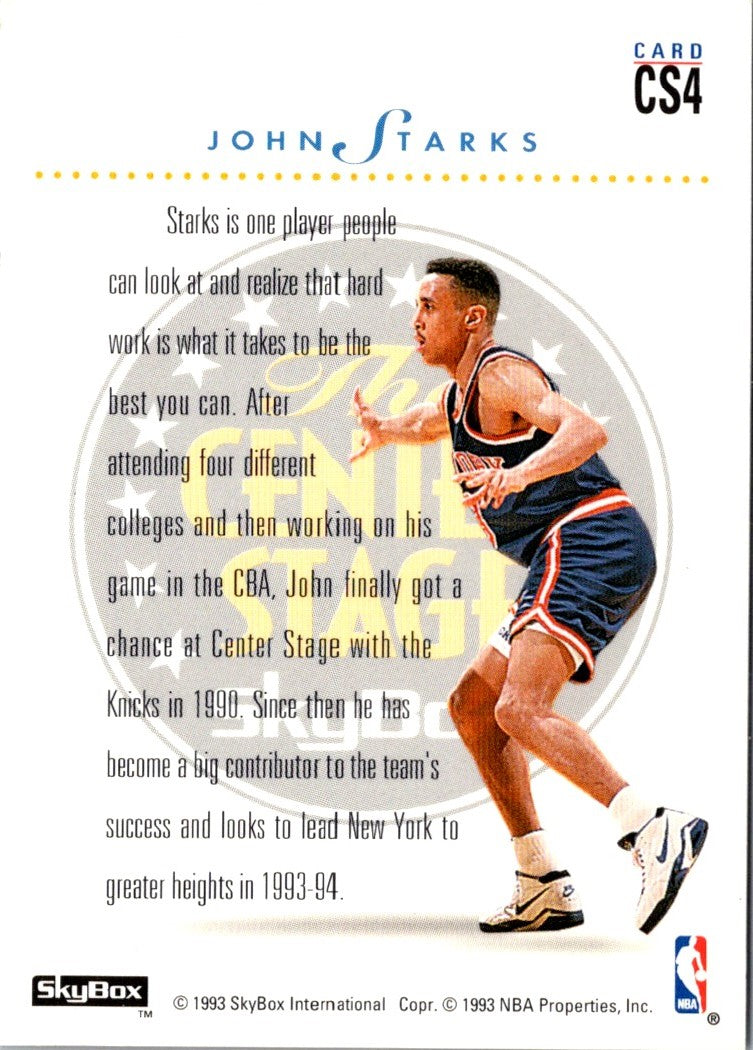 1993 SkyBox Center Stage John Starks