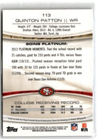 2013 Topps Platinum Quinton Patton #113 Rookie