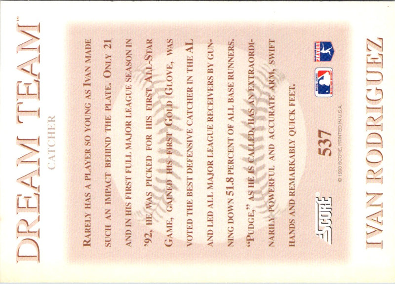 1993 Score Ivan Rodriguez