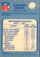 1981 Fleer Team Action Cleveland Browns Offense #11