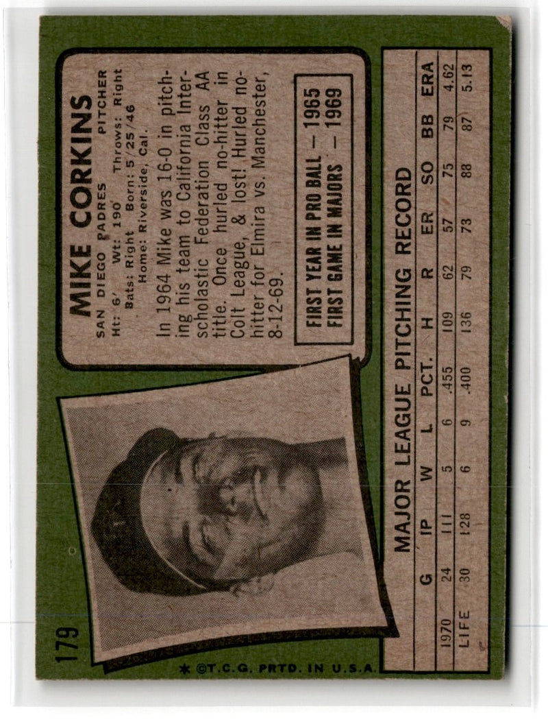 1971 Topps Mike Corkins