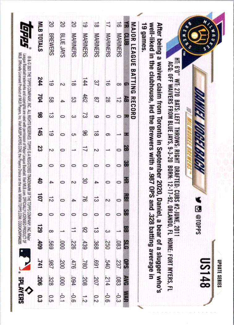 2021 Topps Update Daniel Vogelbach