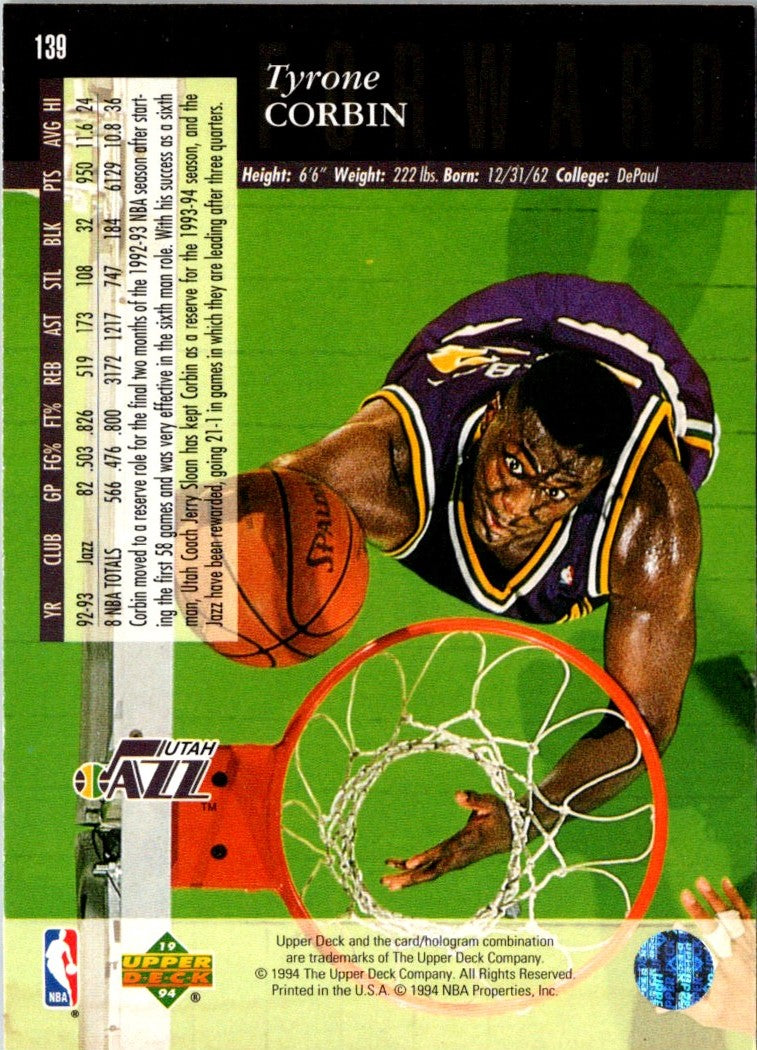 1993 Upper Deck Special Edition Tyrone Corbin