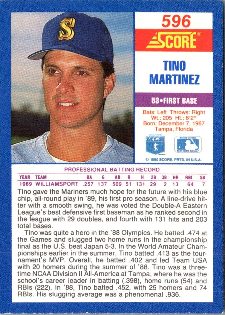 1990 Score Tino Martinez