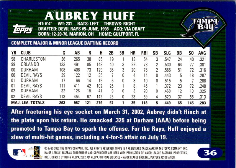 2003 Topps Aubrey Huff