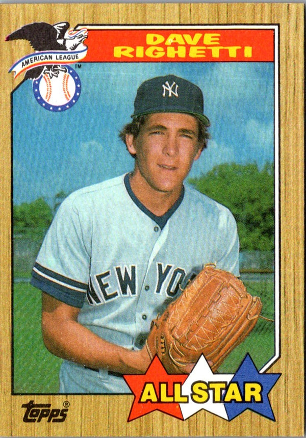 1987 Topps Dave Righetti #616