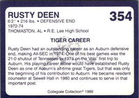 1989 Collegiate Collection Auburn Coke 580 Rusty Deen #354