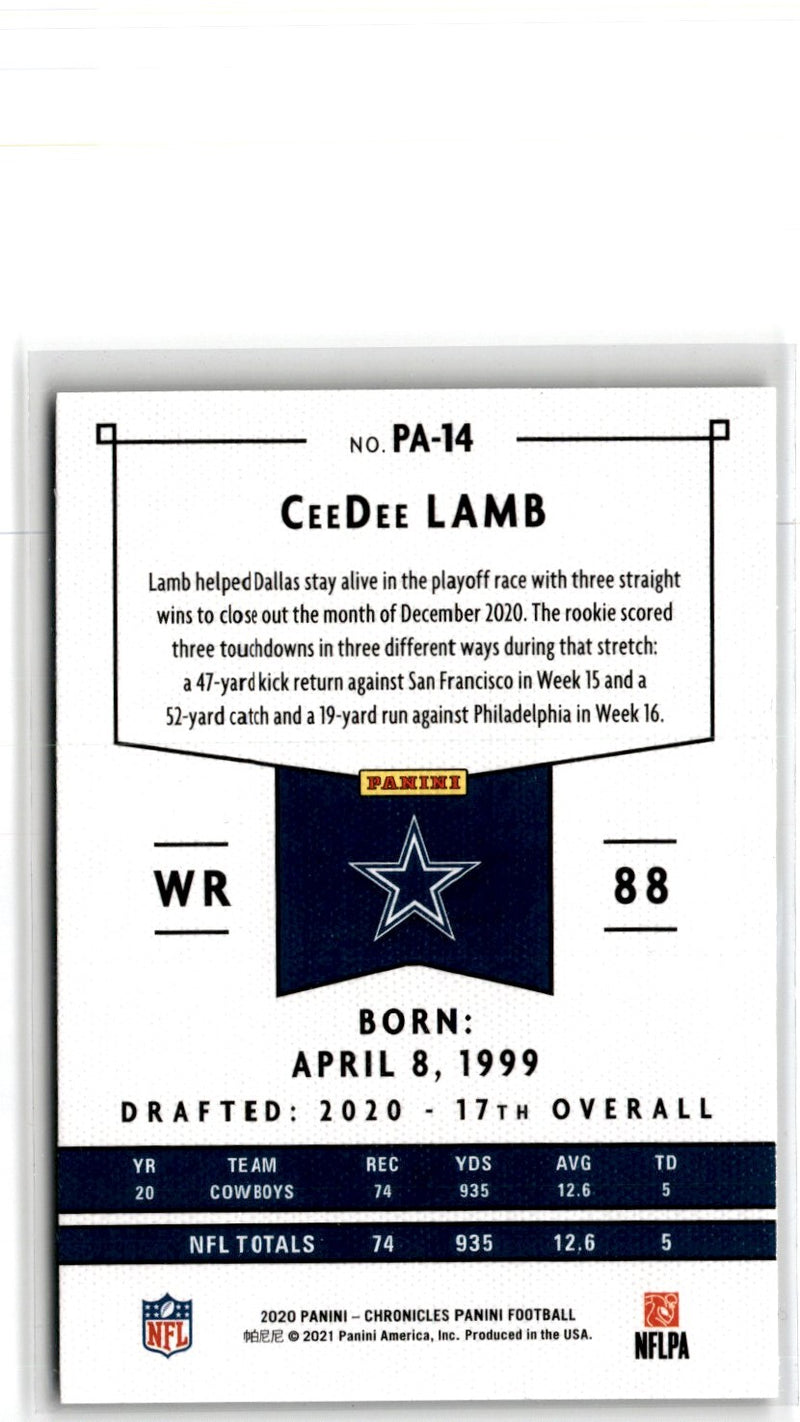 2020 Panini Chronicles CeeDee Lamb