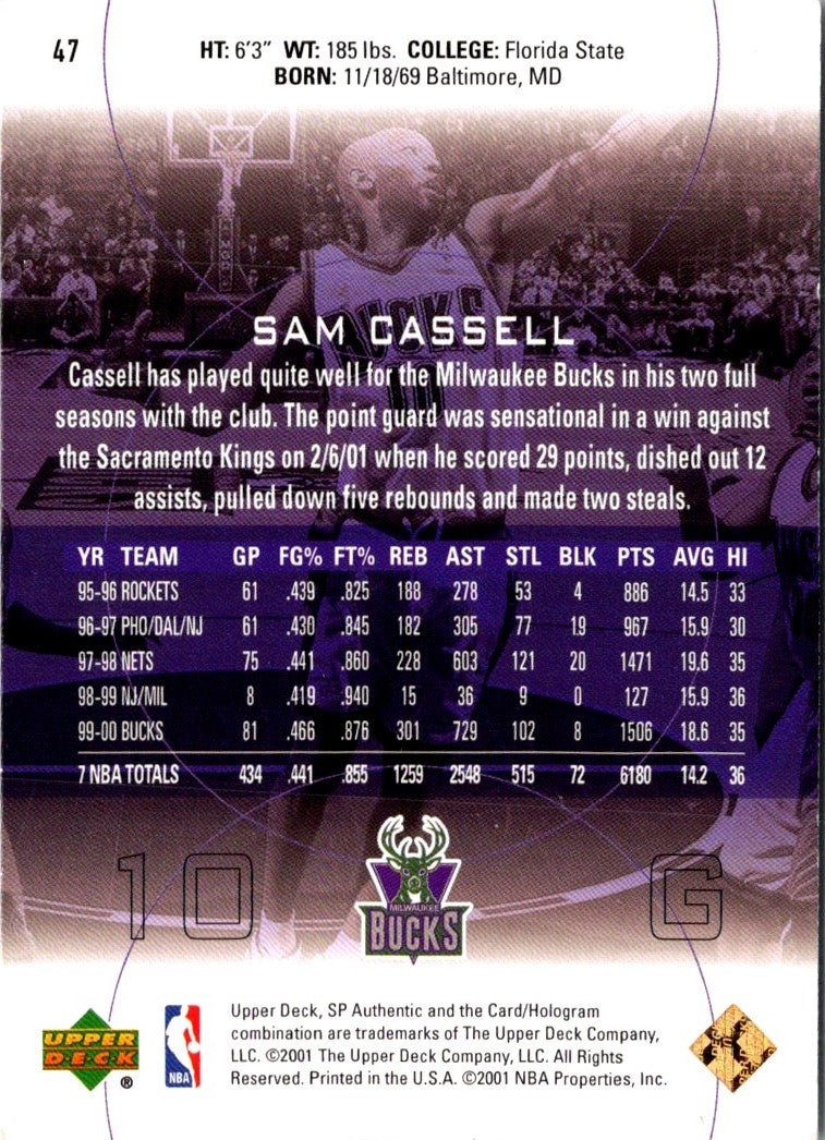 2000 SP Authentic Sam Cassell