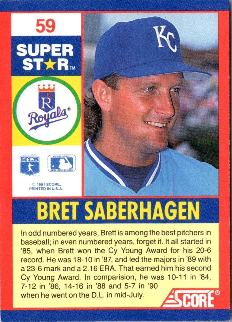 1991 Score 100 Superstars Bret Saberhagen