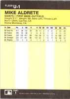 1986 Fleer Update Mike Aldrete #U-1
