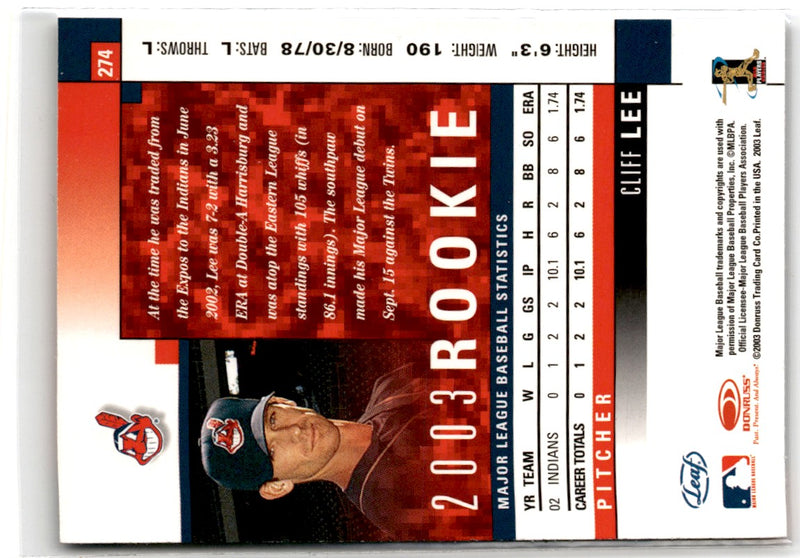 2003 Leaf Cliff Lee