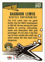 2002 Fleer Tradition Rashard Lewis #247
