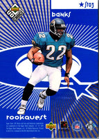 1998 UD Choice StarQuest/RookQuest Green Barry Sanders/Tavian Banks #SR03