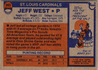 1976 Topps Jeff West #363 Rookie
