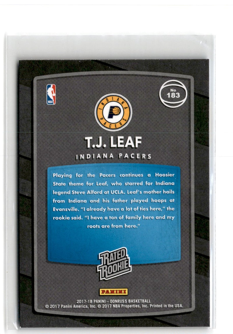 2017 Donruss Rated Rookies T.J. Leaf