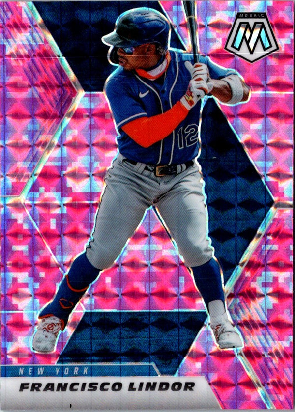 2021 Panini Mosaic Pink Camo Francisco Lindor #101