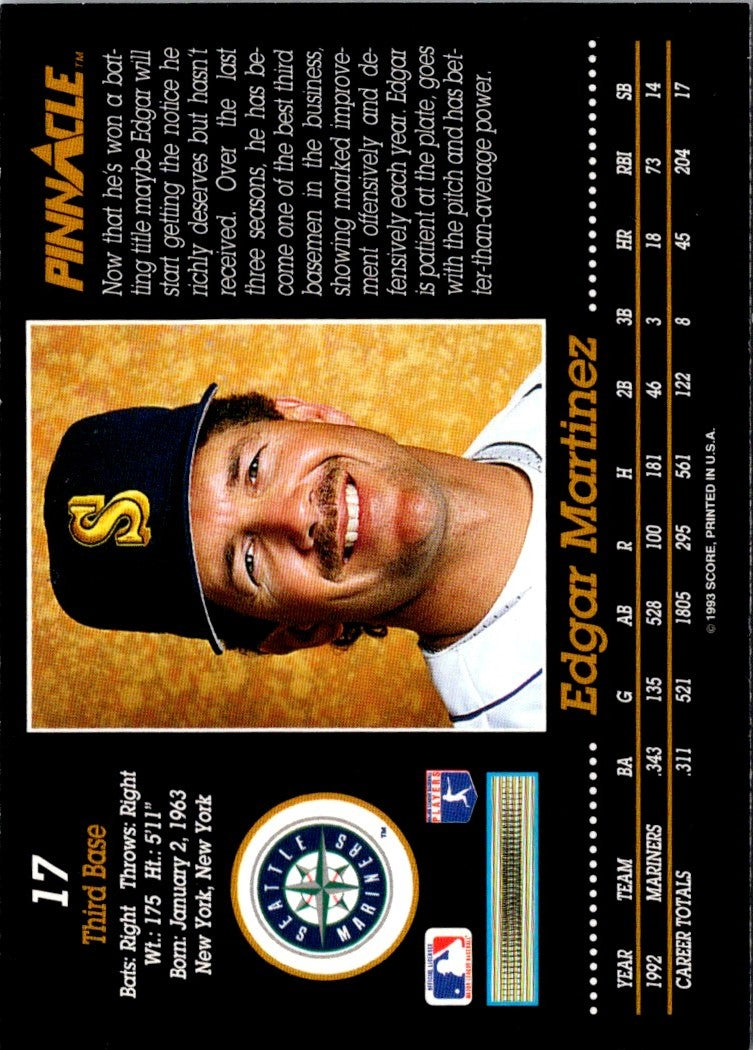 1993 Pinnacle Edgar Martinez