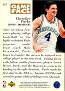 1996 Collector's Choice Game Face Cherokee Parks