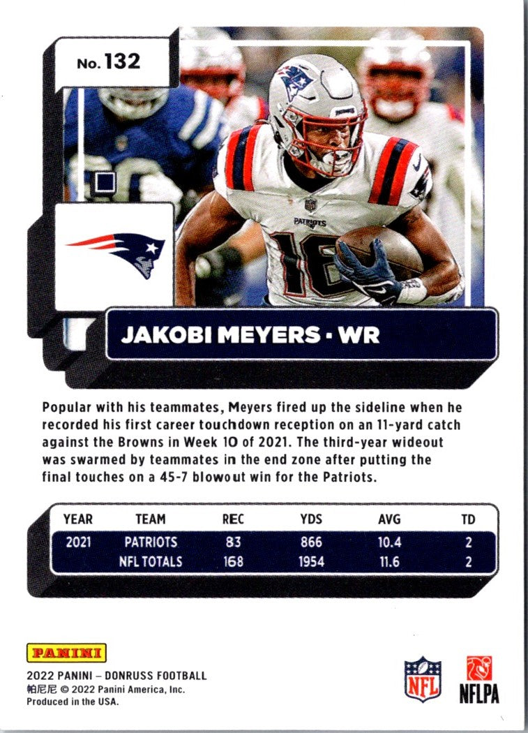 2022 Donruss Blue Press Proof Jakobi Meyers