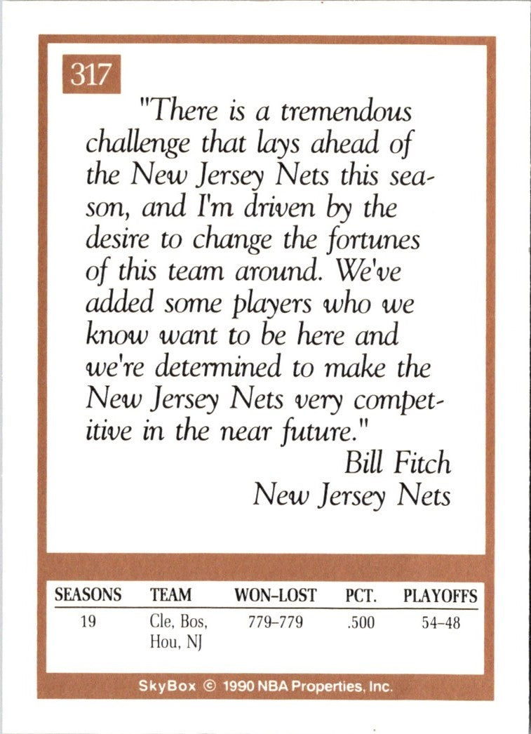 1990 SkyBox Bill Fitch