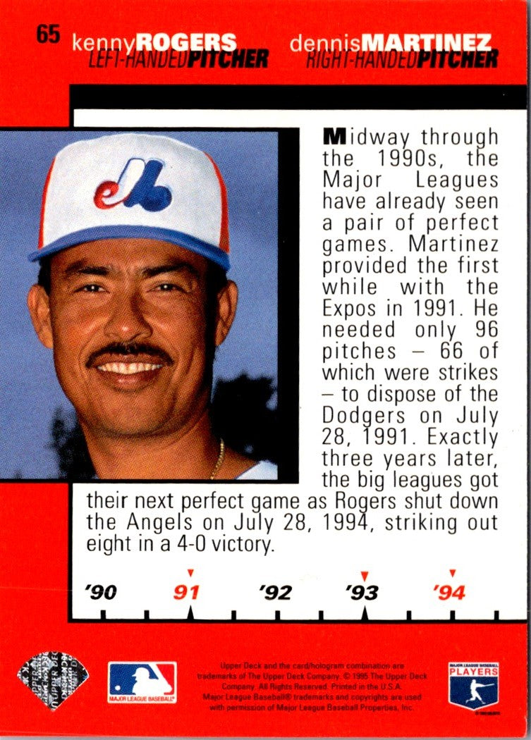 1995 Collector's Choice Kenny Rogers/Dennis Martinez