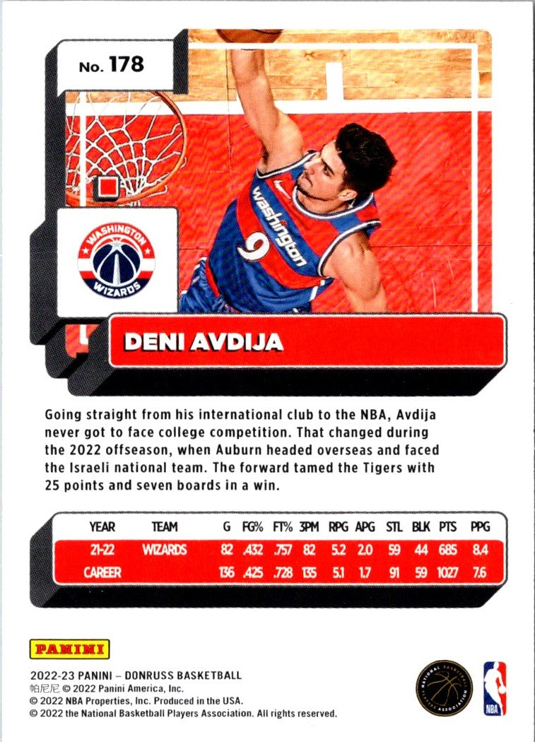 2022 Donruss Holo Laser Red/Gold Deni Avdija