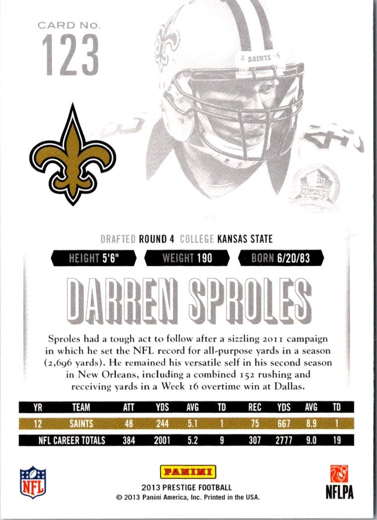 2013 Panini Prestige Darren Sproles