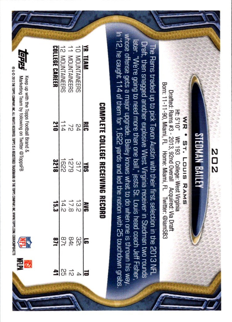 2013 Topps Stedman Bailey