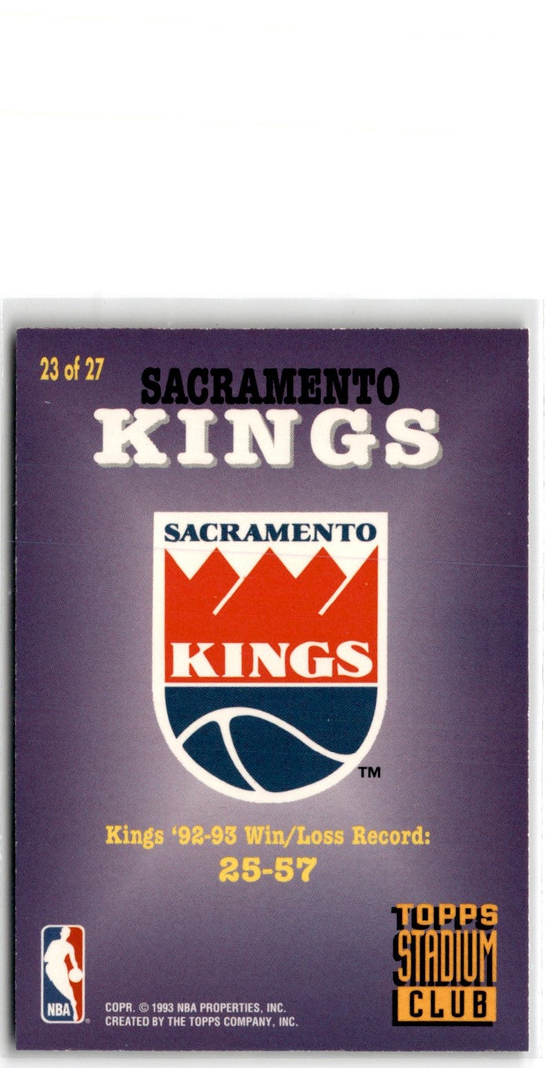 1993 Stadium Club Super Teams Members Only Sacramento Kings