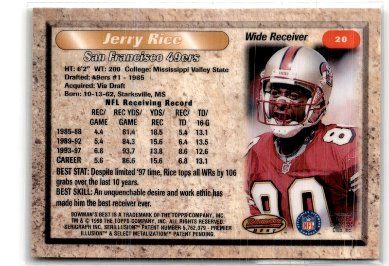 1998 Bowman's Best Jerry Rice