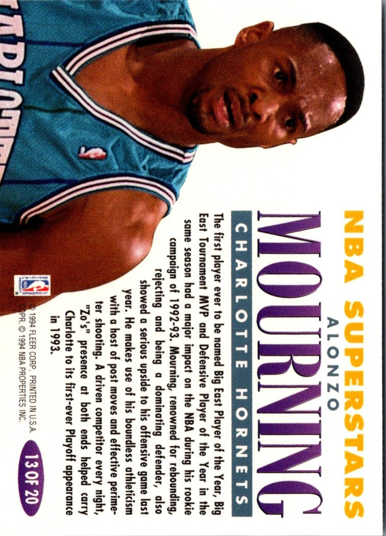 1993 Fleer NBA Superstars Alonzo Mourning