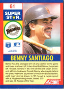 1991 Score 100 Superstars Benny Santiago
