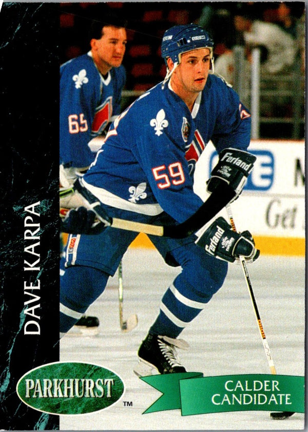 1992 Parkhurst Dave Karpa #151 Rookie
