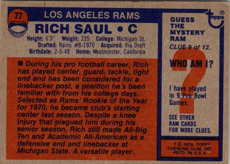 1976 Topps Rich Saul