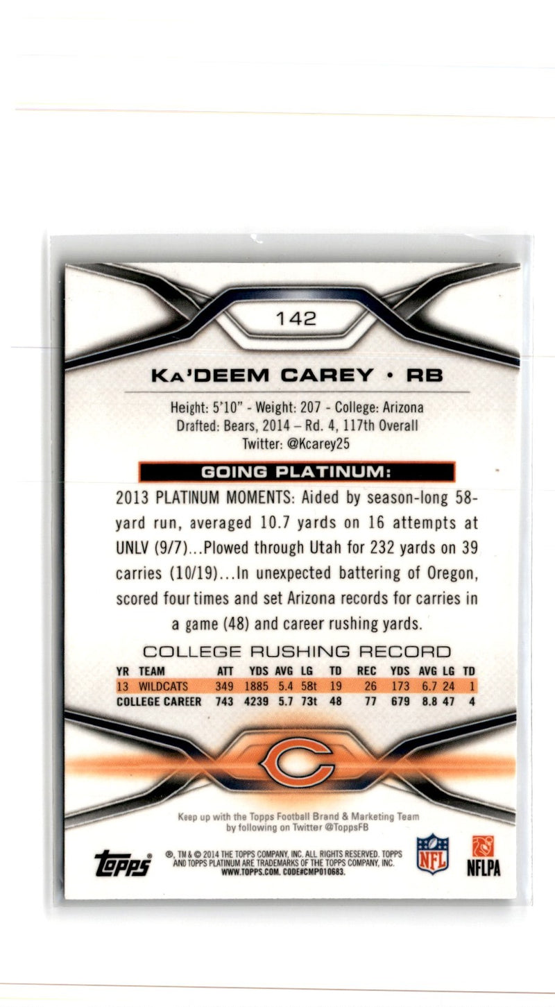 2014 Topps Platinum Ka'Deem Carey