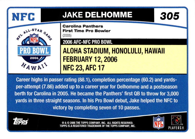 2006 Topps Jake Delhomme