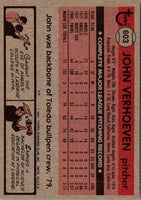 1981 Topps John Verhoeven #603