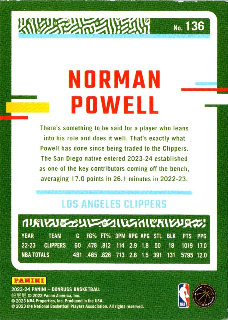 2023 Donruss Red Norman Powell