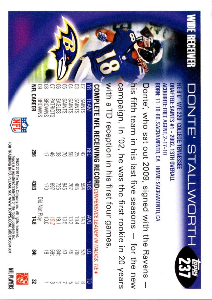 2010 Topps Donte Stallworth