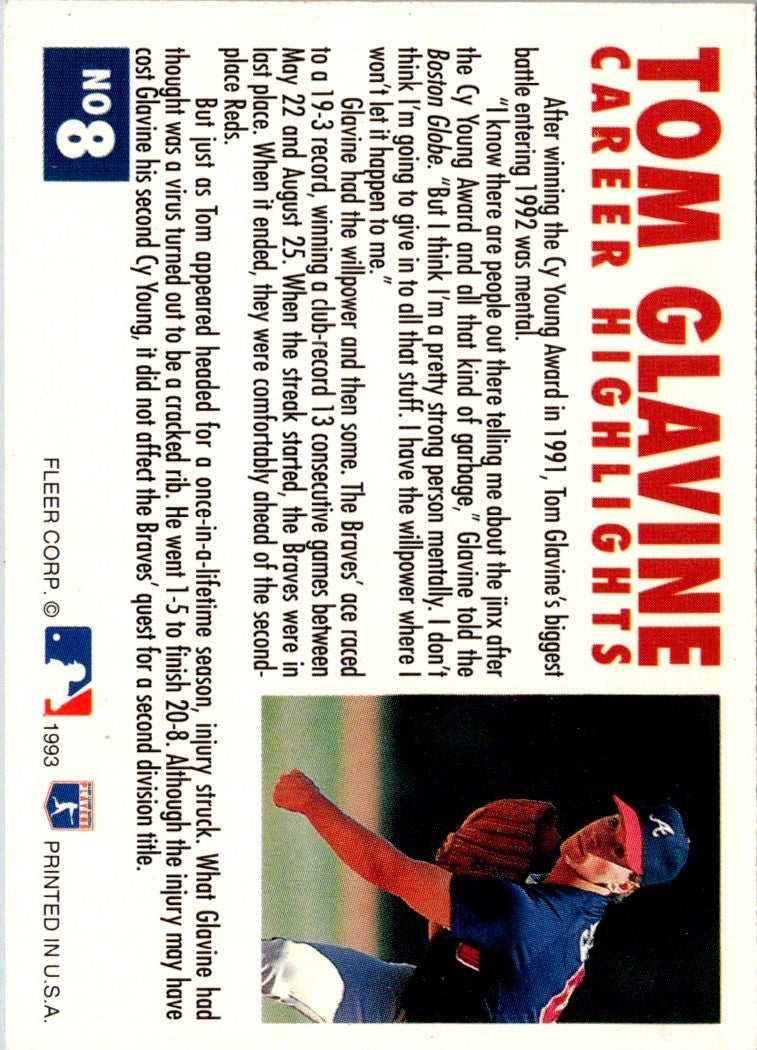 1993 Fleer Tom Glavine Career Highlights Tom Glavine