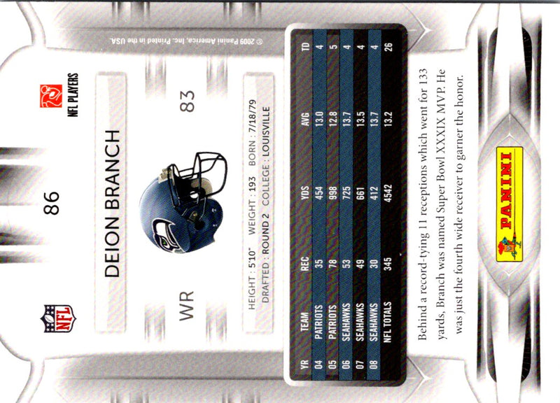 2009 Playoff Prestige Deion Branch