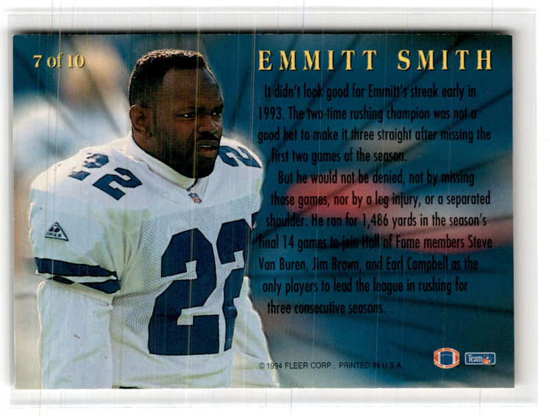 1994 Fleer League Leaders Emmitt Smith