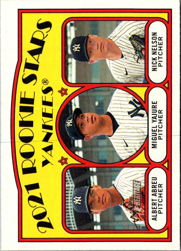 2021 Topps Heritage Red 2021 Rookie Stars - Yankees - Nick Nelson/Albert Abreu/Miguel Yajure #363