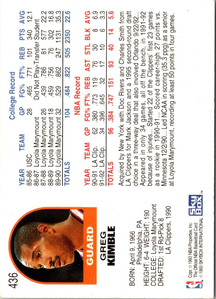 1992 Hoops Bo Kimble