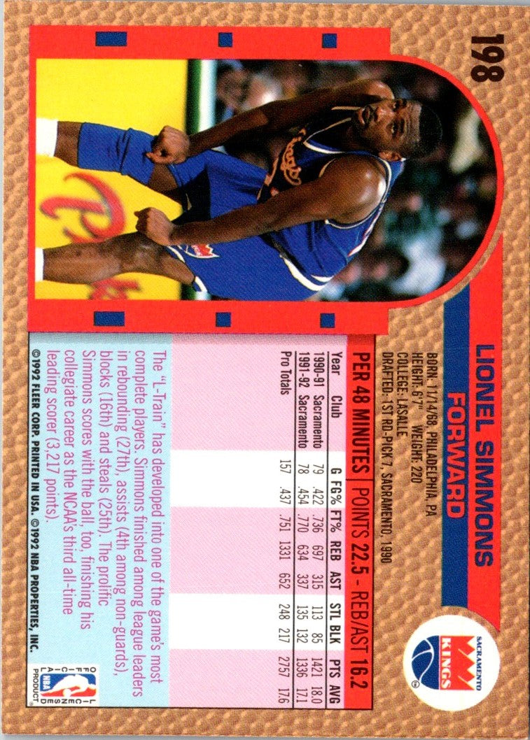 1992 Fleer Lionel Simmons